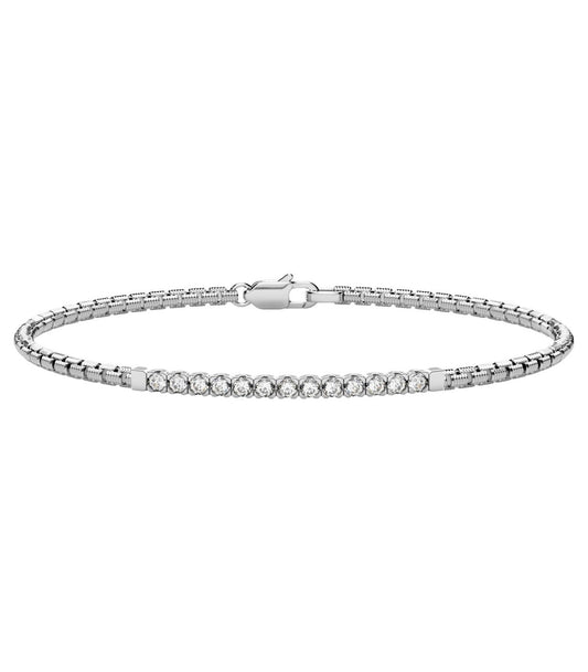 Bracciale Mezzo Tennis in Argento e Zirconi Bianchi Zancan