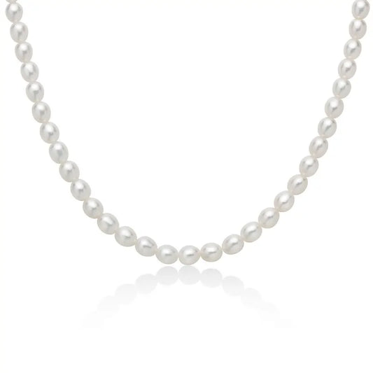 Filo Pepite di Perle 5-5,5 mm con Chiusura in Argento Miluna