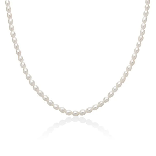 Filo Pepite di Perle 4-4,5 mm con Chiusura in Argento Miluna