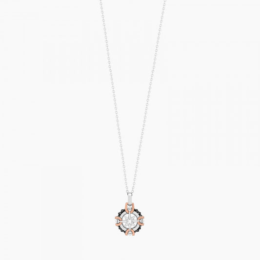 Collana con Rosa dei Venti in Oro e Pietre Naturali Zancan