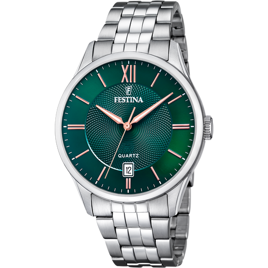 Orologio Verde con Cinturino in Acciaio Festina