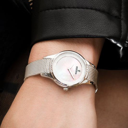 Orologio Mademoiselle Beige Cinturino in Acciaio Inossidabile Donna Festina