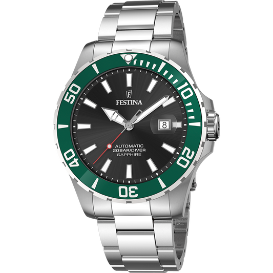 Orologio Automatico Nero Cinturino in Acciaio Festina