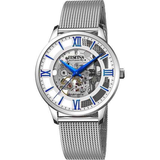 Orologio Automatico Argento Cinturino in Acciaio, Uomo Festina