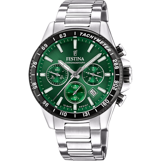 Orologio Verde con Cinturino in Acciaio Festina