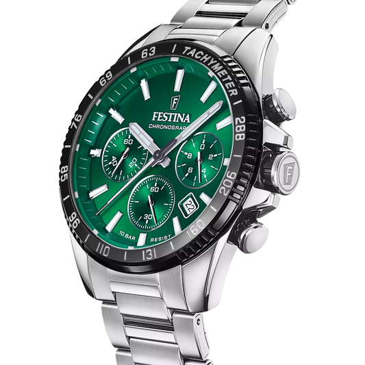 Orologio Verde con Cinturino in Acciaio Festina