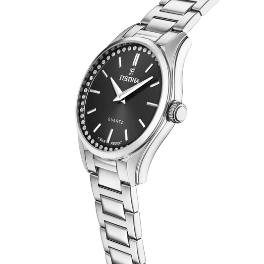 Orologio Mademoiselle Nero con Cinturino in Acciaio, Donna Festina