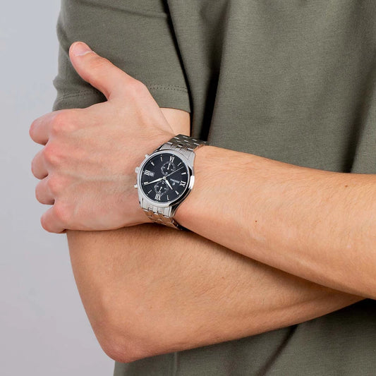 Orologio Timeless Chronograph Nero con Cinturino in Acciaio, Uomo Festina
