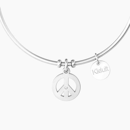 Bracciale Rigido con Ciondolo Multicolor Simbolo della Pace Kidult
