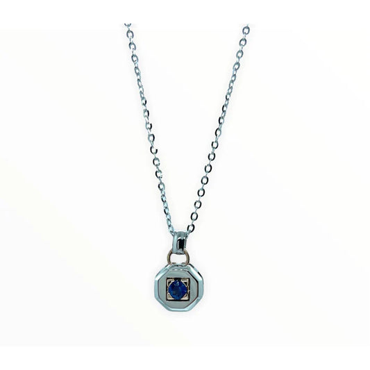 Collana con Punto Luce in Oro con Zaffiro Blue Zancan