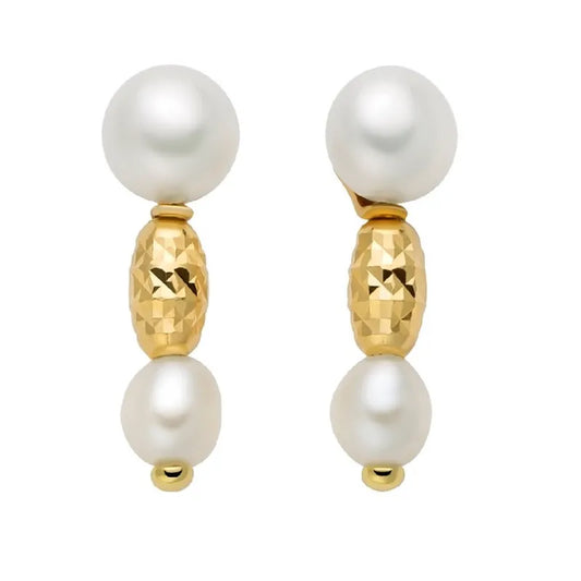 Orecchini a Lobo Pepite di Perle con Elementi in Argento Miluna