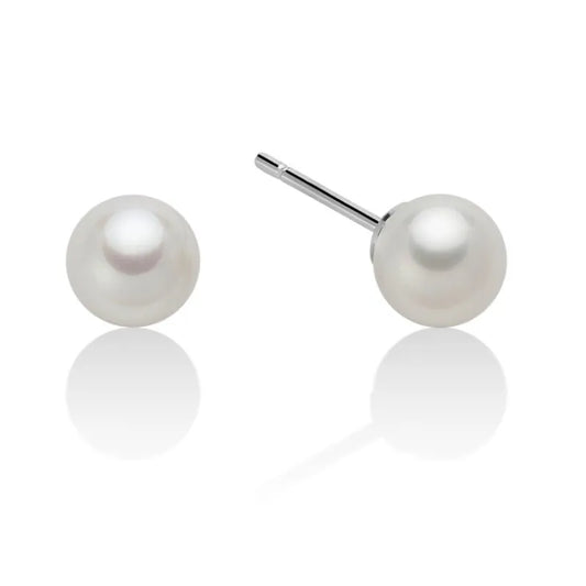 Orecchini di Perle Gemelle Oriente in Oro Bianco 6-6,5mm Miluna