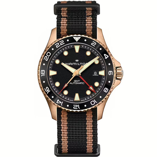 Orologio Khaki Navy Scuba GMT Automatic 43mm Bronzo Hamilton