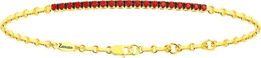Bracciale Mezzo Tennis in Oro Giallo e Zaffiri/Rubini Zancan